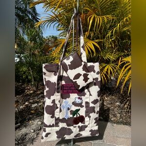 Cow Print Tote and matching Wallet